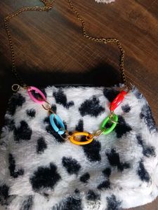 Cow Print Chain Bag