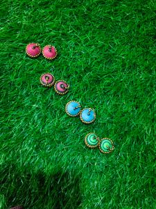 Colorful Quilled Stud Earring Set