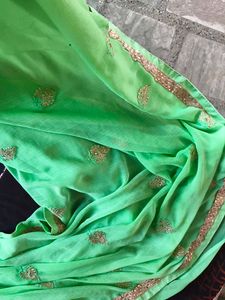 Green Embroidered Saree