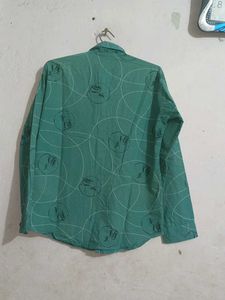 Green Patterned Long Sleeve Shirt