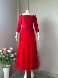 Pretty Red Lace Gown