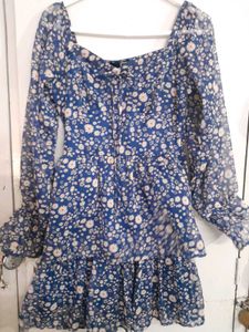 Rue Collection Floral Blue Dress