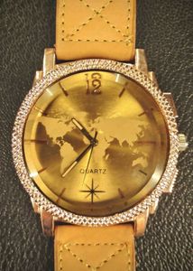 Golden World Map Watch