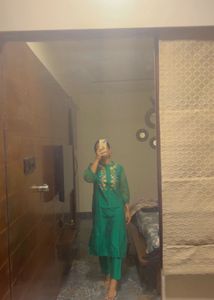 Emerald Green Embroidered set