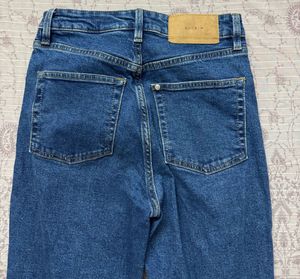 High-Waisted Blue Denim Jeans