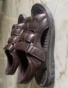 Schumann Brown Leather Comfort Sandals