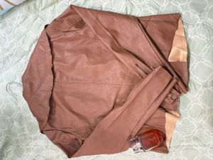 Brown Faux Leather Jacket