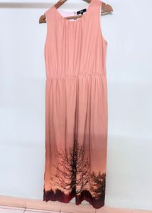 Peach Sleeveless Midi Dress