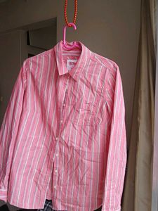 Pink Shirt With White Stripes