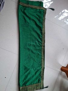 Green Saree with Gold Border