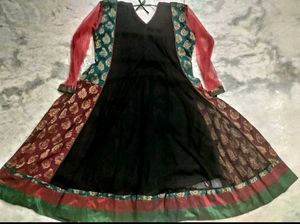 Black Colour Neted Anarkali Top