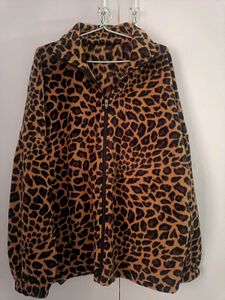 Leopard Print Zip-Up Jacket