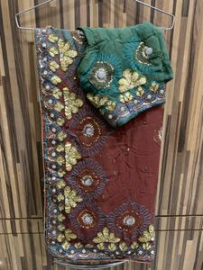 Embroidered Saree with Blouse