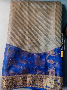 Beautiful Net Saree and Stiched Work Blouse