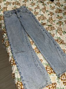 wash blue wide jeans