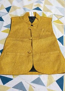 Stylish Yellow WaistCoat For Kid 2-4 Year