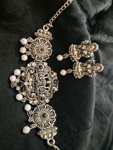 Laxmi Silver Necklace New Not Used