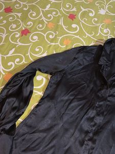 Silky Black Button-Down