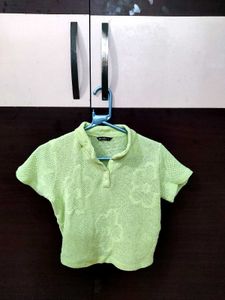 Green Floral Print Polo Shirt