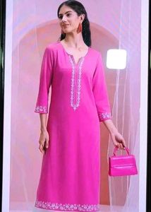 Pink Embroidered Kurti