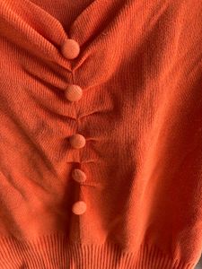 INSUA Orange Button-Up Top