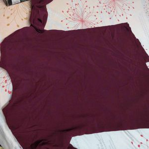 Burgundy Ruffled Top