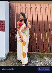 Beautifully handpainted set&amp;mundu ❤️✨
