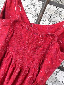 Red Paisley Button-Down Sundress