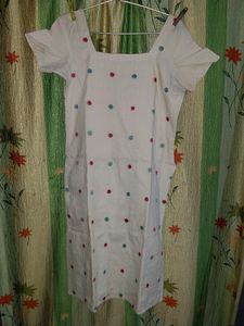 White Kurti Set With Pajamas