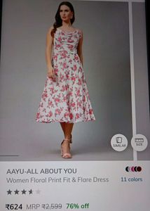 Floral Cowl Neck Dress