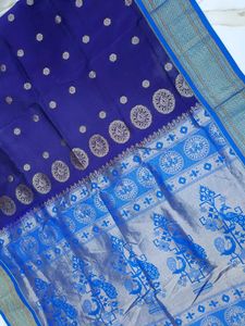 Royal blue Paithani