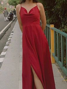 Elegant red Maxi Dress