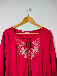 Red Embroidered Dress All About You With 🆓 🎁