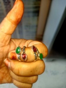 Gemstone Silver toe Rings