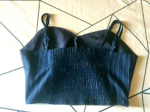 Navy Blue Crop Blouse