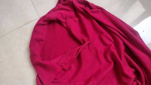 Maroon Rib Collar Top