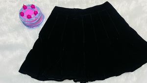 Black Velvet Mini Skirt