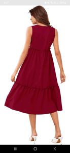 Dhunki women A line Maroon dress