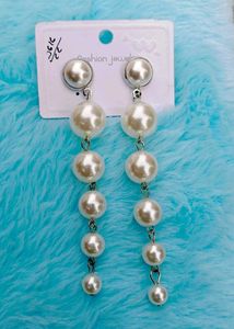 Elegant Cascading Pearl Drop Earrings