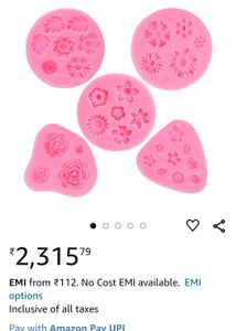 5 Silicone Candle Mould Resin, Clay Flower Moulds