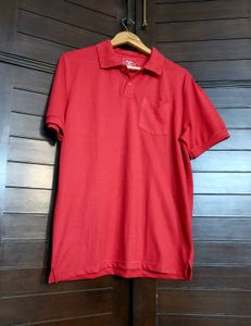 Easybuy Men Classic Collar Red Tshirt