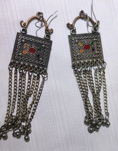 Silver Oxidised Plating Moksha Boho Style  Earrings for Women and Girls