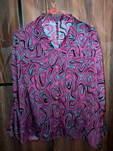Pink &amp; grey long sleeve shirt