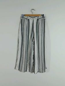 Grey Striped Casul Bottom For Women&#39;s