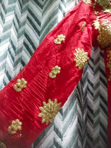 Red Chudidar With Kurti And Dupatta