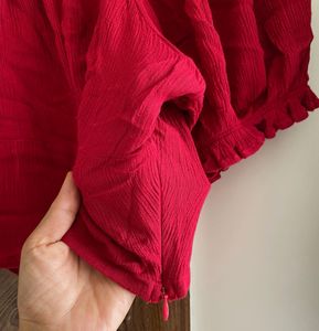 Red Off-Shoulder Top