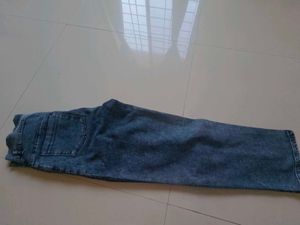 Blue Denim Straight Leg Jeans