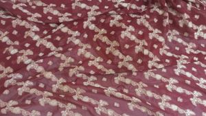 Maroon &amp; Gold Patterned Saree with blouse