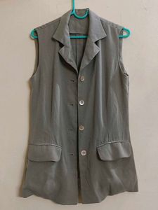 Vintage Olive Green Sleeveless Blazer