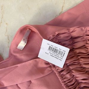 Pink One-Shoulder Top 3D roses